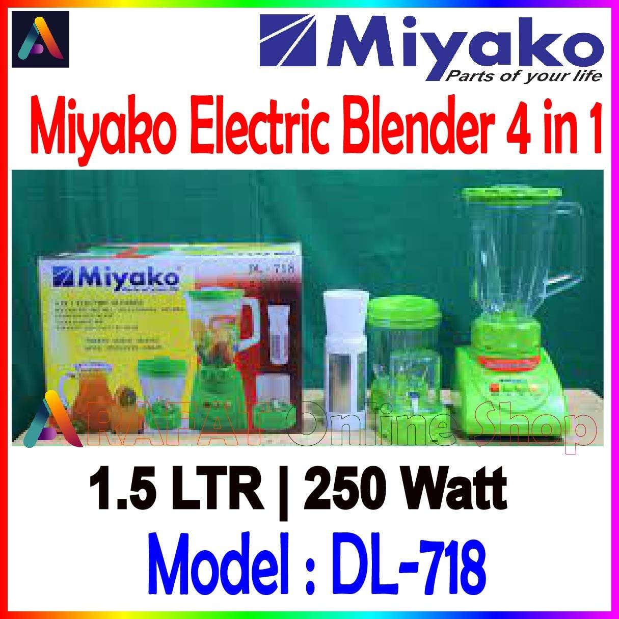 Picture of Miyako 4 in 1 Electric Blender & Joucer DL-718 (White Pink Color)