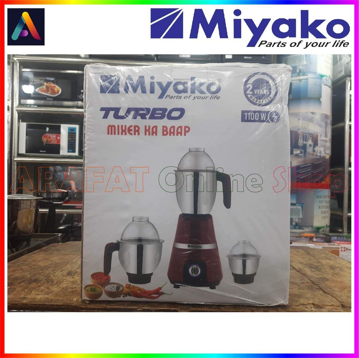 Picture of Miyako TURBO 3 IN 1 Blender & Mixer Grinder | TURBO Mixer Ka Bapp | 1100 Watt | Made in India