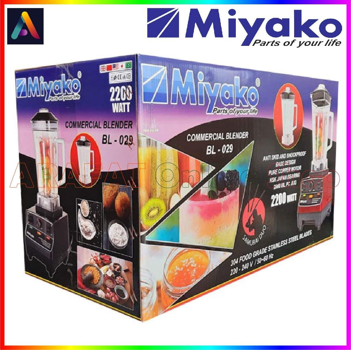 Picture of Miyako BL-029 Heavy Duty Blender Double Jug | 2200 Watt | Miyako Commercial Blender | Model : BL-029
