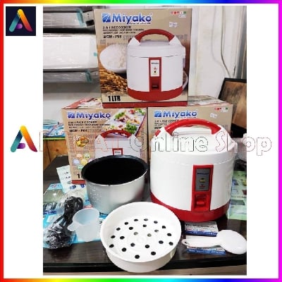 Picture of Miyako Electric Mini Rice Cooker 1 Ltr | MCM-P01 | Rice Cooker - Black & Red