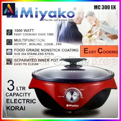 Picture of Miyako Electric Curry Cooker | Miyako Electric Korai | Miyako Electric Multifunction Cooker | MC-300 EK (3 Ltr) | 1800 Watt