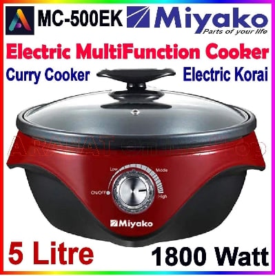 Picture of Miyako Electric Curry Cooker | Miyako Electric Korai | Miyako Electric Multifunction Cooker | MC-500 EK (5 Ltr) | 1800 Watt - Red