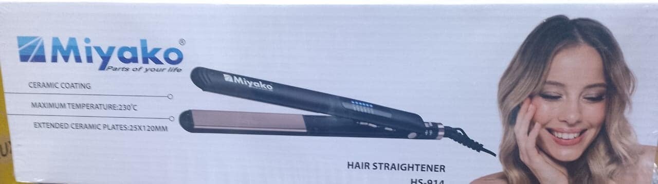 Picture of Miyako Professional Electronic Hair Straightener | Miyako Electronic Hair Straightener | Model : HS-914 - Black