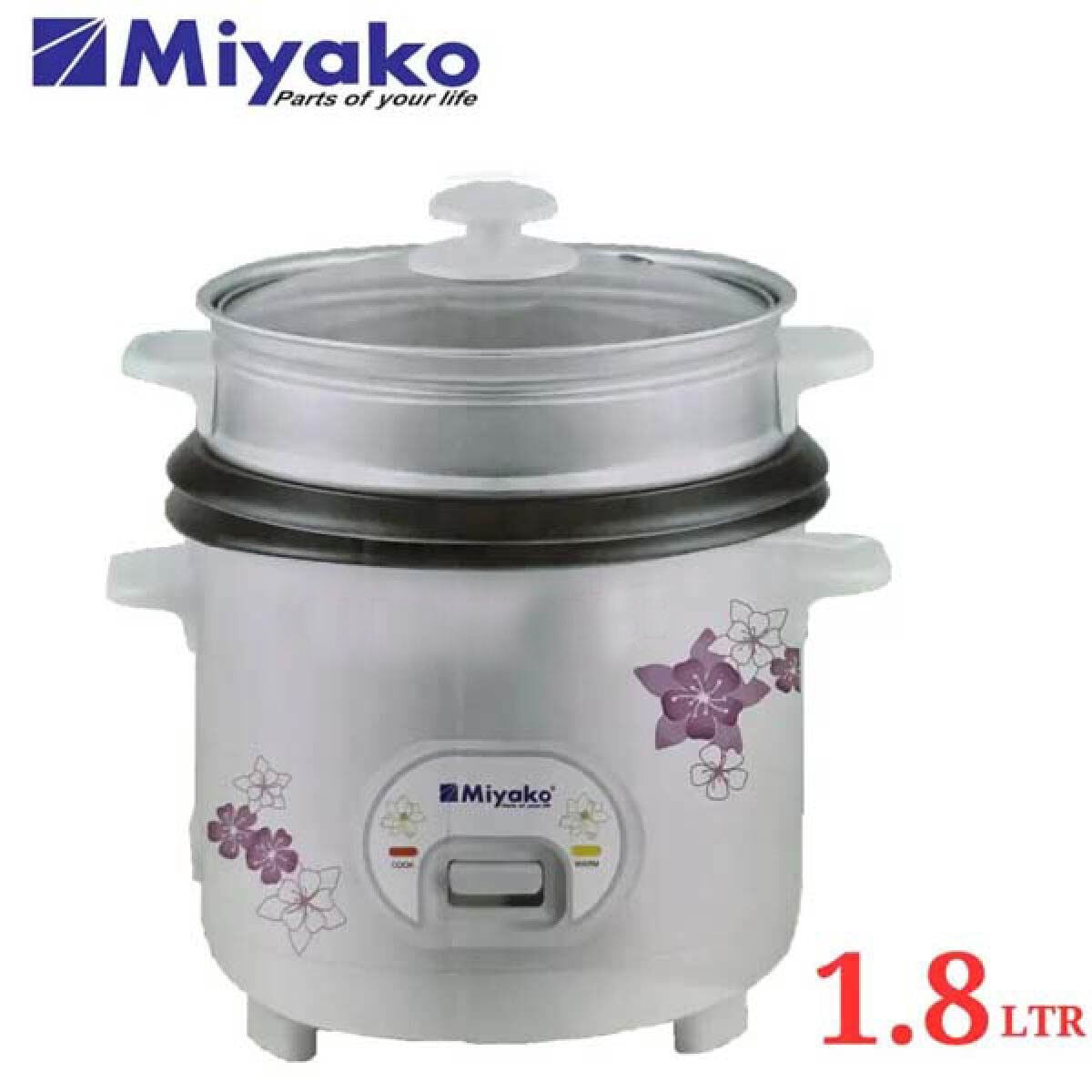 Picture of Miyako 3 In 1 Electric Rice Cooker | Miyako Rice Cooker Double Pot 1.8 Ltr. ASL-1180-KND-PRT - Off White