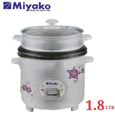 Picture of Miyako 3 In 1 Electric Rice Cooker | Miyako Rice Cooker Double Pot 1.8 Ltr. ASL-1180-KND-PRT - Off White