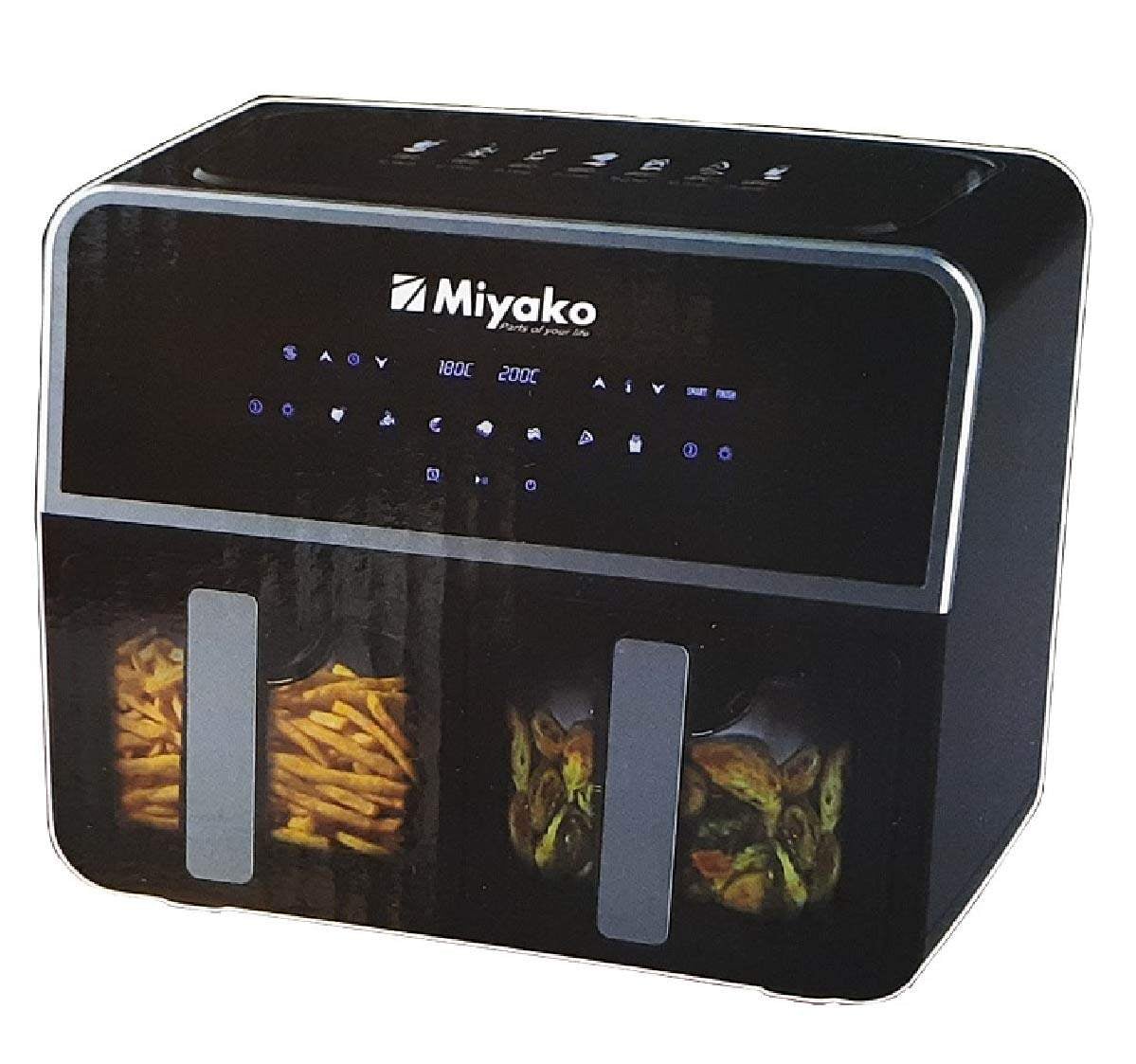 Picture of Miyako Electric Air Fryer | Model : AF-4590 | 9 Ltr | Miyako Double Chamber Digital Touch Panel Air Fryer, - Black