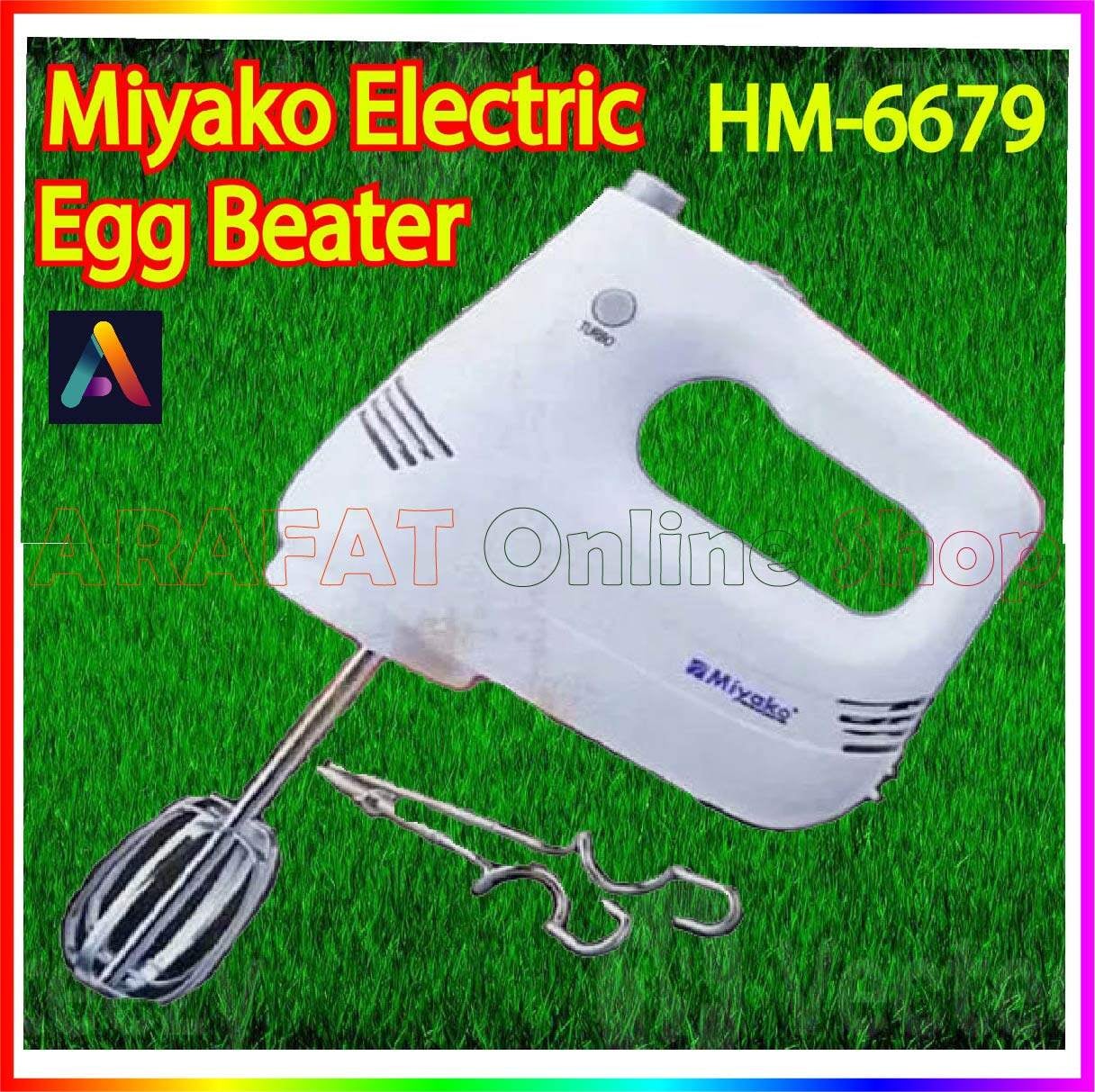 Picture of Miyako Egg Beater & Hand Mixer with Dough Hooks in a Storage Case | 5 Speed Setting | Model : HM-6679 | Colour : White