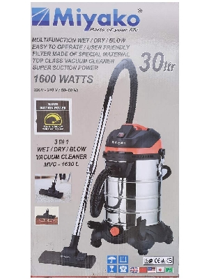 Picture of Miyako 1600 Watts Motor Power 3 in1 Combo Stainless Steel Body Vacuum Cleaner MVC-1630L (Wet/Dry/Blow)