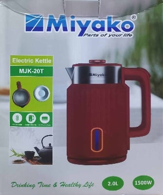 Picture of Miyako Cordless Electric plastic body Kettle | 2.0 Ltr | 1500 Watt Miyako kettle Automatic Kettle | MJK-20T - Black