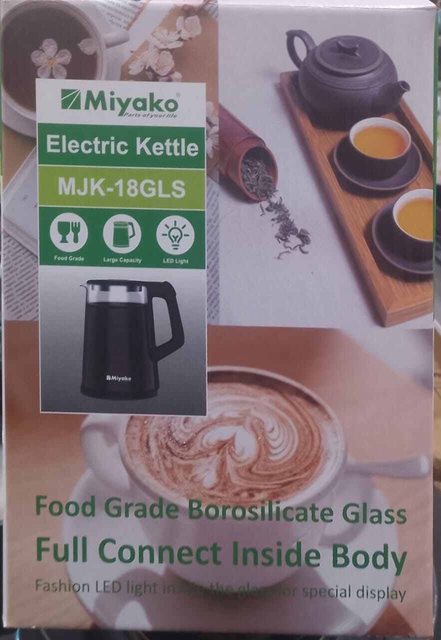 Picture of Miyako Cordless Electric plastic body Kettle | 1.8 Ltr | 1500 Watt Miyako kettle Automatic Kettle | MJK-18GLS - Black