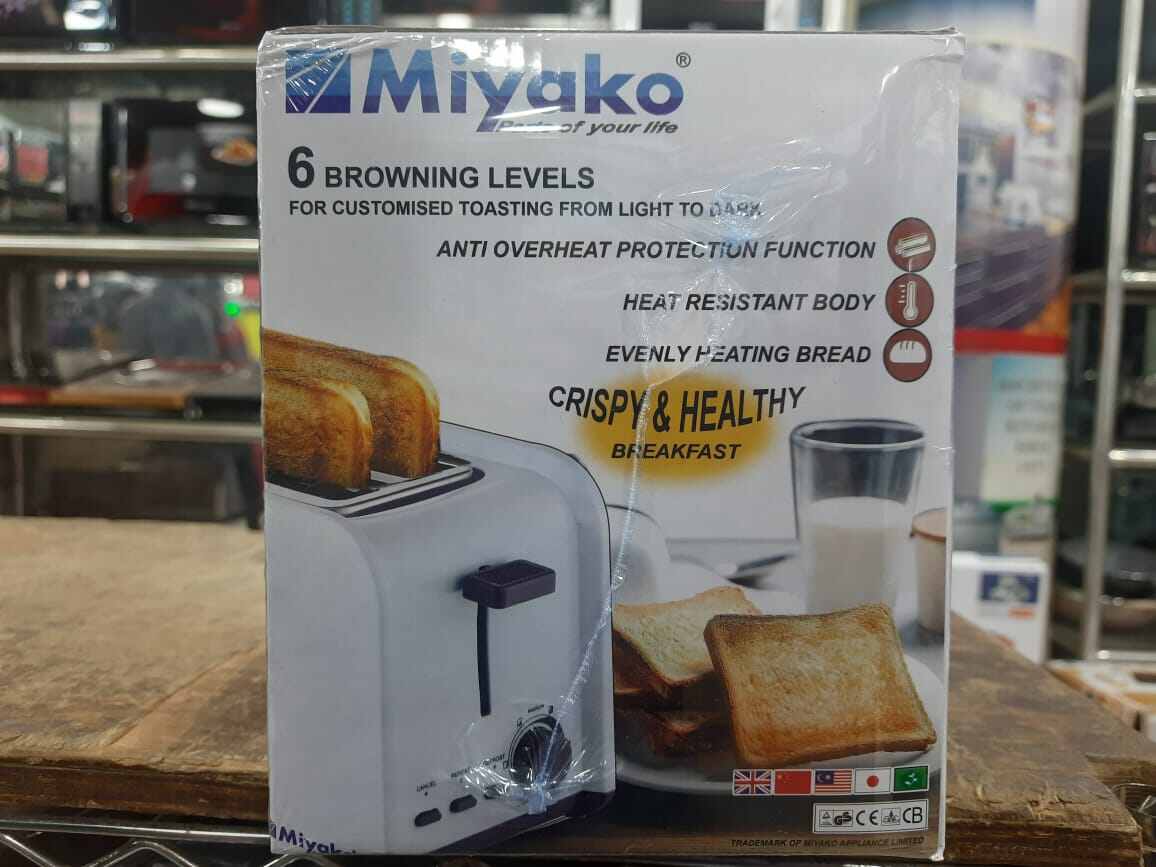 Picture of Miyako Automatic Bread Toaster with Lid | KT-2008 | 850 Watt Capacity - White