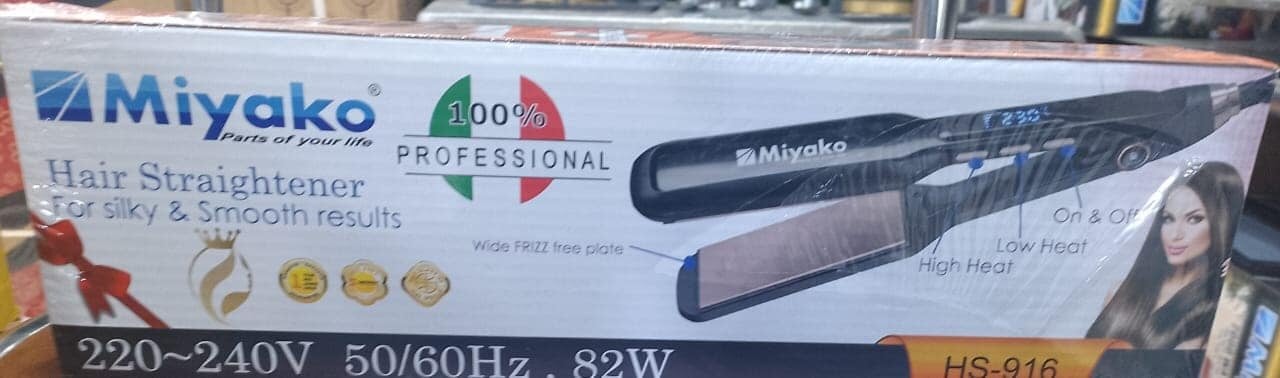 Picture of Miyako Professional Electronic Hair Straightener | Miyako Electronic Hair Straightener | Model : HS-916 - Black