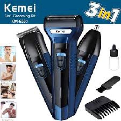 Picture of Kemei KM-6330 3 in 1 Professional Hair Trimmer Super Grooming Kit Shaver Clipper Nose Trimmer