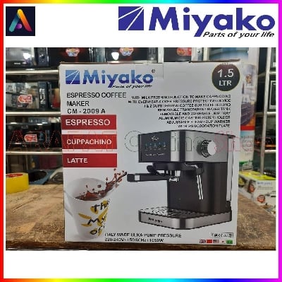 Picture of Miyako Electric Espresso Coffee Machine | Miyako Electric Espresso Coffee Maker | Model : CM-2009A - Black & Silver