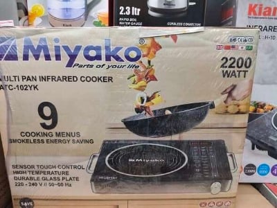 Picture of Miyako [Inverter] Infrared Cooker Smokeless And Energy Savings - Cook Efficiently With Miyako Infrared Cooker - Smokeless And Energy-Saving Appliance | ATC-102YK - Black & Silver