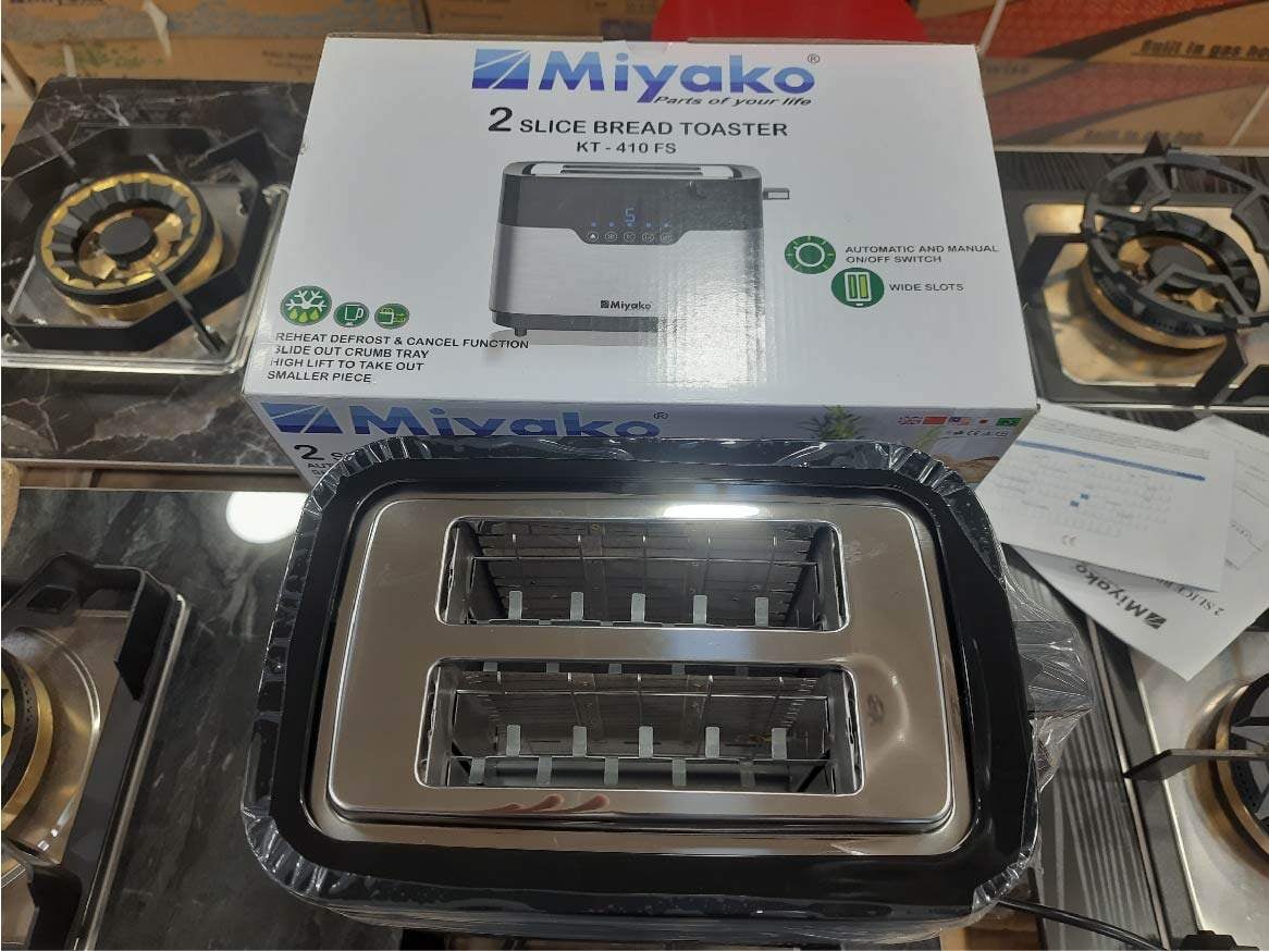 Picture of Miyako 2 Slice Automatic Bread Toaster | KT-410FS | 920 Watt Capacity - White