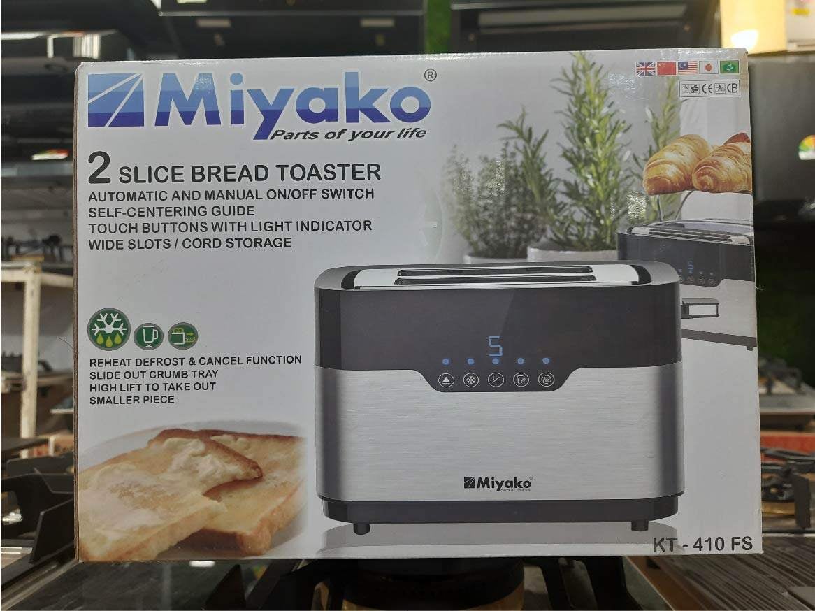 Picture of Miyako 2 Slice Automatic Bread Toaster | KT-410FS | 920 Watt Capacity - White