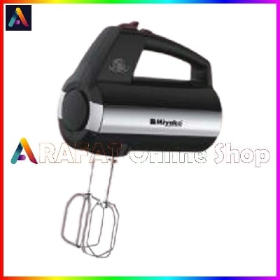 Picture of Miyako Egg Beater & Hand Mixer with Dough Hooks in a Storage Case | 400 Watt 5 Speed Setting | Model : HM-8603 | Colour : Black & Silver - Black & Silver