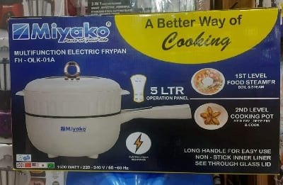 Picture of Miyako Multi Function Electric Fry Pan | 5 Ltr | 1500 Watt | Model : FH-OLK-01A - White