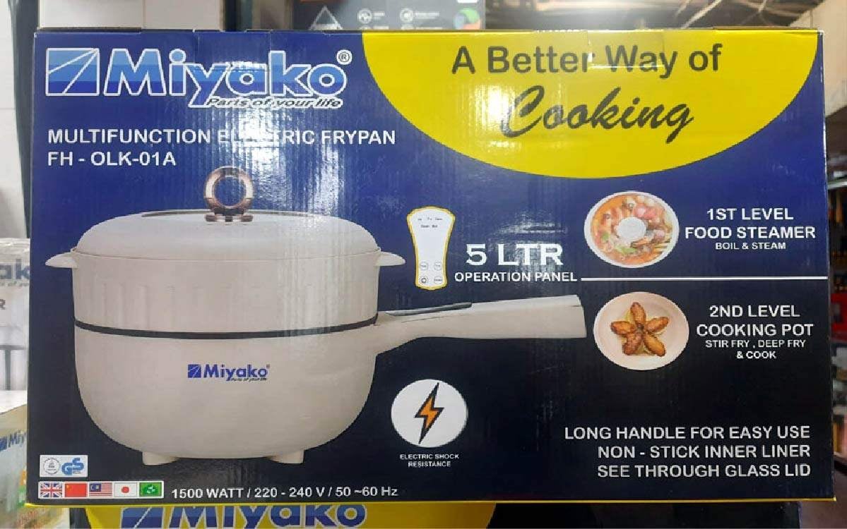 Picture of Miyako Multi Function Electric Fry Pan | 5 Ltr | 1500 Watt | Model : FH-OLK-01A - White