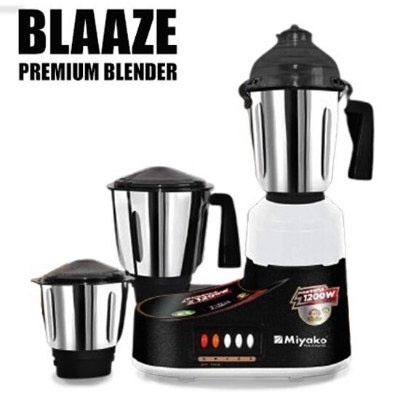 Picture of Miyako 3 in 1 Blender & Mixer Grinder Blaaze  | 1200 Watt | Made in India