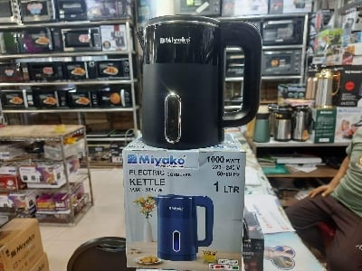 Picture of Miyako Electric Automatic Kettle | 1.0 Liter | MJK-101LW | 1000 Watt | Auto On/Off After Boiling Water - Black & Silver
