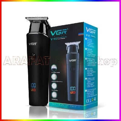 Picture of VGR V-937 Cord and Cordless Multifunction Trimmer and Hair Clipper with Metal Body Type C Fast Charing and Digital display - Black