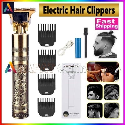 Picture of Vintage T9 Electric Hair Cutting Machine Rechargeable T9 Hair Clipper - Golden