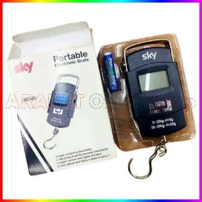 Picture of Electronic Portable Weight LCD Digital Scale 50 kg Capacity With Hanging Hook, Accuracy 5g/10g, Hanging Digital Weight Machine for Luggage, Cylinders, Fishing Hunting & Any Others Household Item (BLACK COLOR BODY AND BLUE DISPLAY)