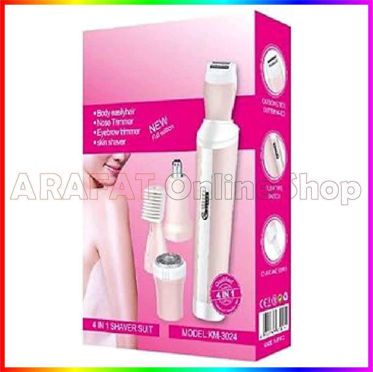 Picture of Kemei KM-3024 Electric Waterproof Shaver Bikini Underarm Body Lady Epilator Hair Removal Cordless Trimmer for women - Brown