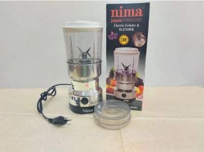 Picture of Nima 2 in 1 Electric Spice Grinder and Blender. 2 in 1 Nima Electric Grinder & Blander. 300 Watt Havey Deuti Motor. - Silver