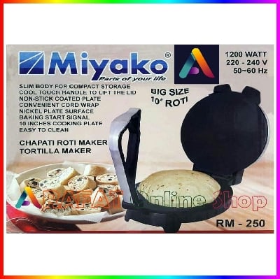Picture of Miyako Electric Roti Maker RM-250 Big Size 10 inch | Made in India - Black