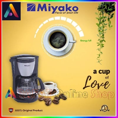 Picture of Miyako Electric Coffee Maker (Capacity: 6-8 Cup, Model: CM-325): Brew with Ease and Maintain  Simply - Black & White