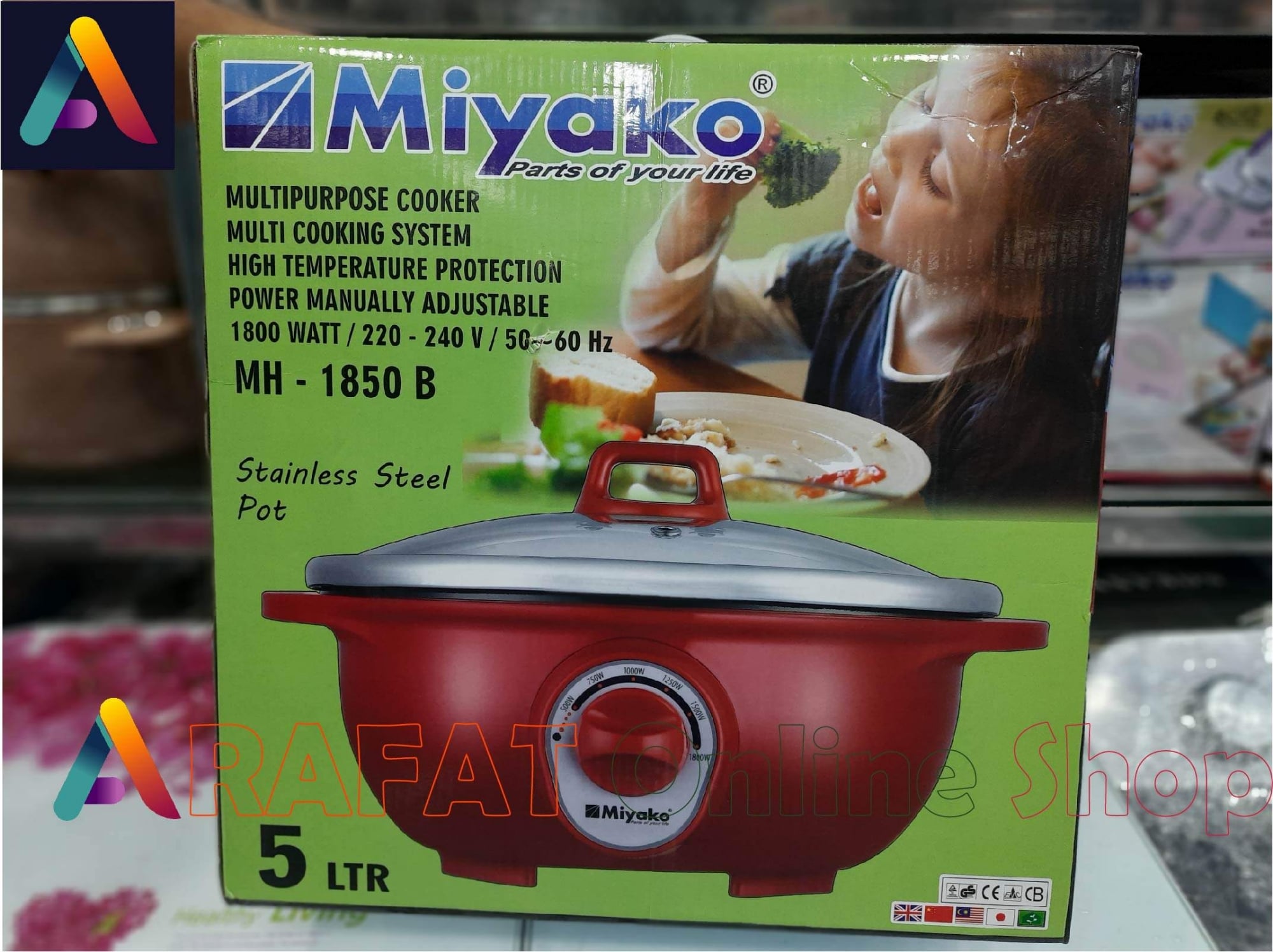 Picture of Miyako Electric Multipurpose Cooker MH-1850B (5 LTR) - Red