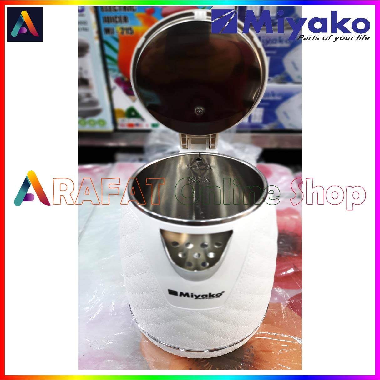 Picture of Miyako Electric Kettle Cordless Leather Design Cool Touch Body MJK-108 LTH 2000 Watt 1.8 ltr - Multicolor
