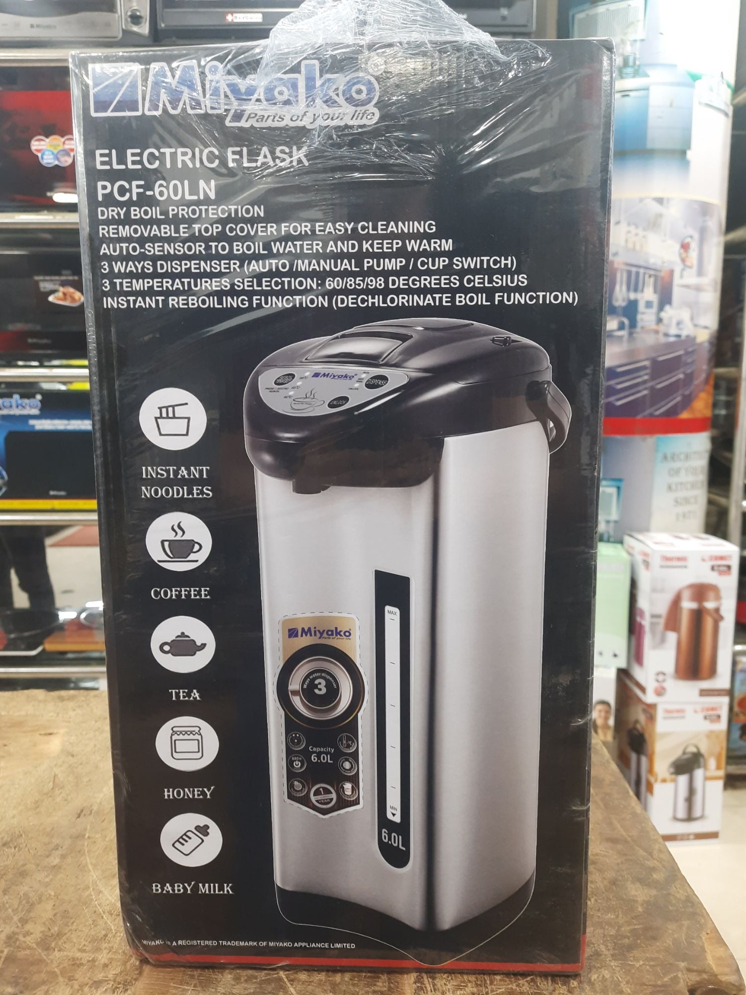 Picture of Miyako Electric Flask (6 Ltr) | Model : PCF-60LN - Black