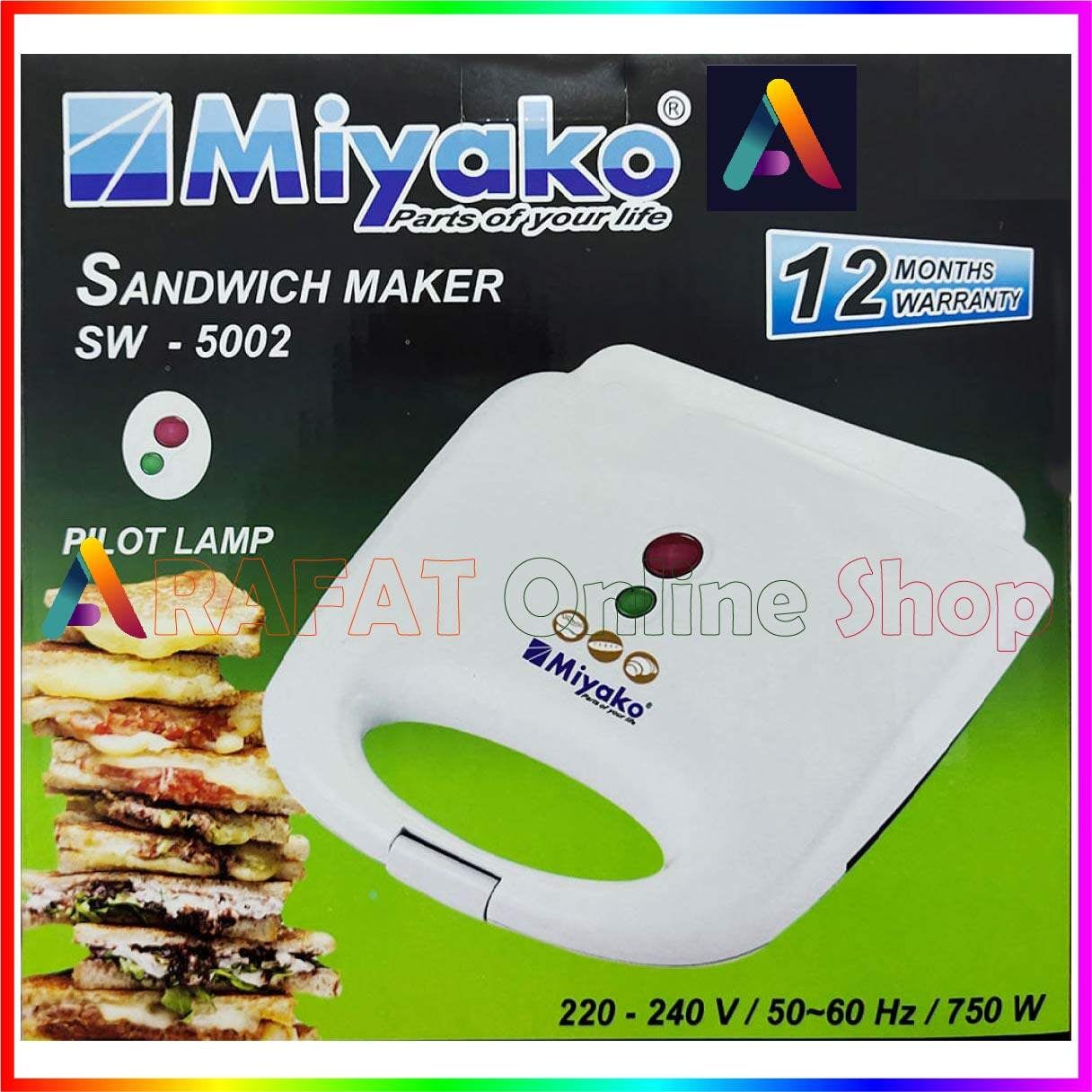 Picture of Miyako Sandwich Maker SW-5002/SW-5001/SW-39 - Brown