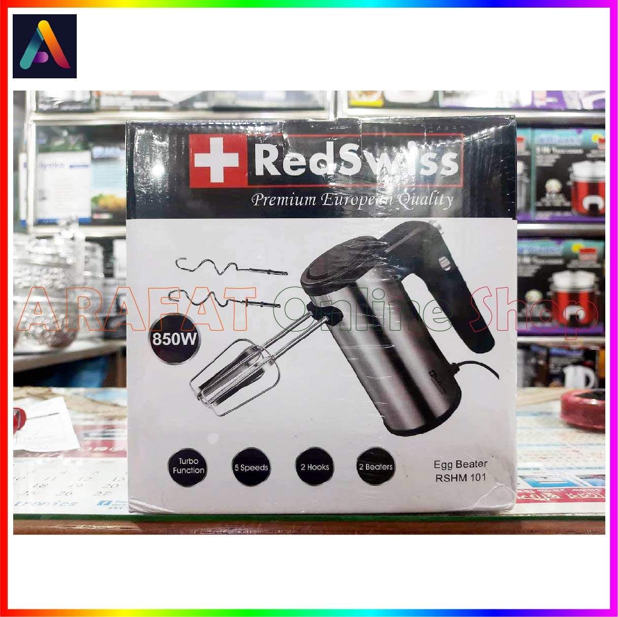 Picture of Redswiss Electric Egg Beater and Hand Mixer | Model :  RSHM-101 | Colur : Black & Silver