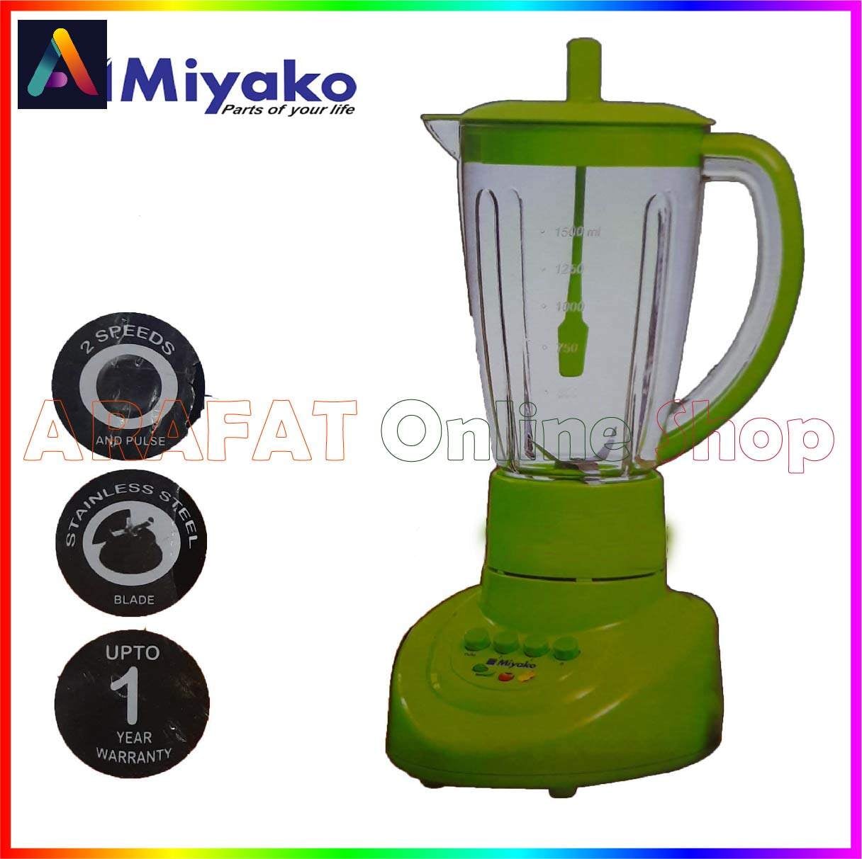 Picture of Miyako Professional Blender Unbreakable Jug 1.5 LTR BL-152 PF-AP-SG (Made in Indonesia)