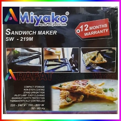 Picture of Miyako Electric Sandwich Maker | Model : SW-219M / Miyako Sandwich Maker - Black & Silver