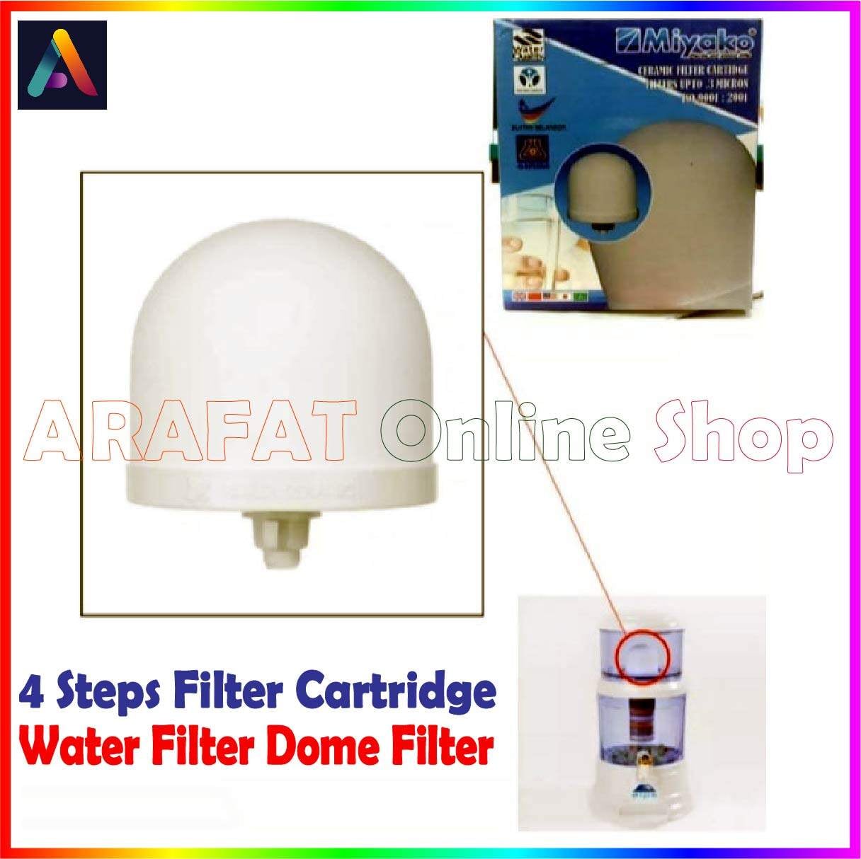 Picture of Miyako Water Filter Dome Filter, Miyako Ceramic Dome Replacement Water Filter, Ceramic Filter Cartidge