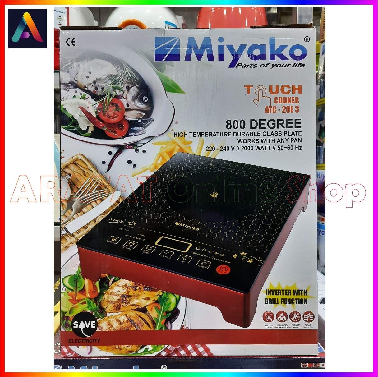 Picture of Miyako Infrared [INVERTER] cooker | 2000 Watt | Black | ATC-20E3 Energy Savings Inverter Technogy - Black