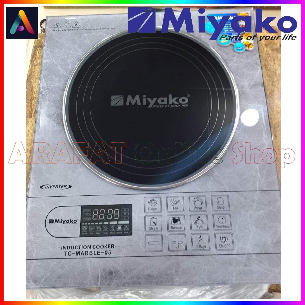 Picture of Miyako Induction Cooker TC-MARBLE-05/04 [INVERTER] With FREE COOKING POT | 2200 Watt | Digital Display - Black