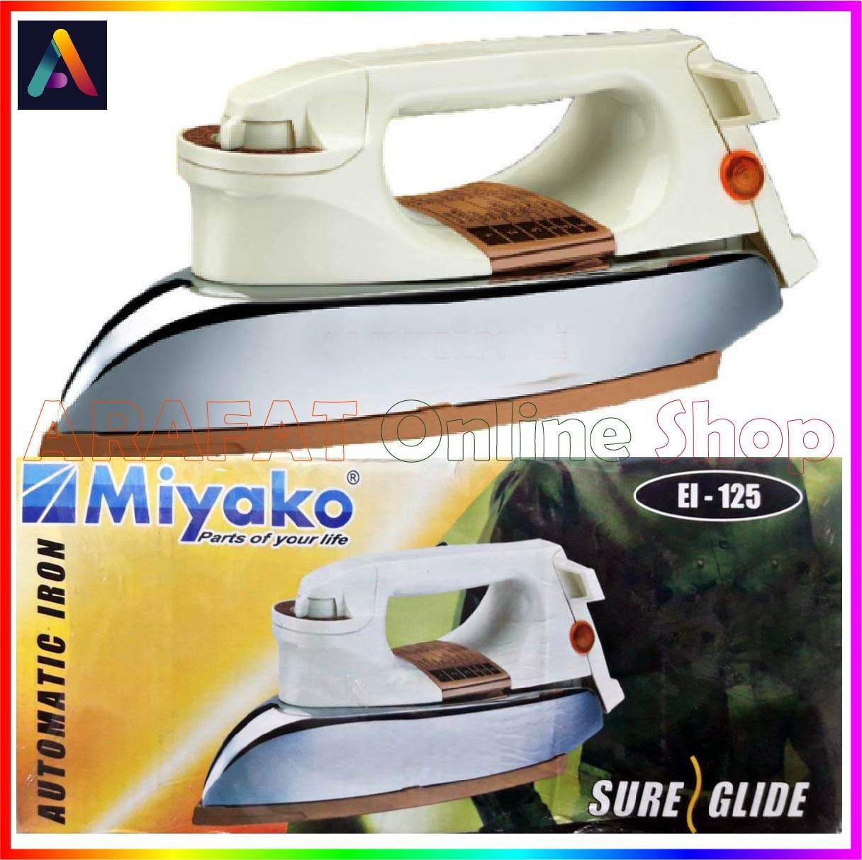 Picture of Miyako heavy weight Automatic Electric Dry iron | Capacity : 1000 Watt | Model : EI-125 - White