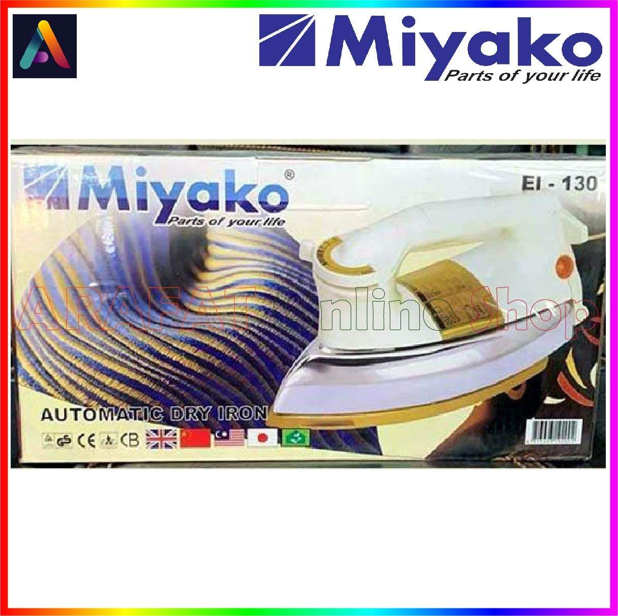 Picture of Miyako heavy weight Automatic Electric Dry iron | Capacity : 1000 Watt | Model : EI-130 - White
