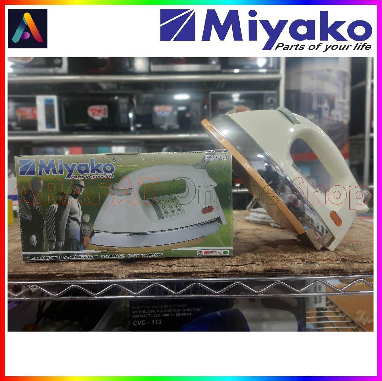 Picture of Miyako heavy weight Automatic Electric Dry iron | Capacity : 1000 Watt | Model : EI-135 - White