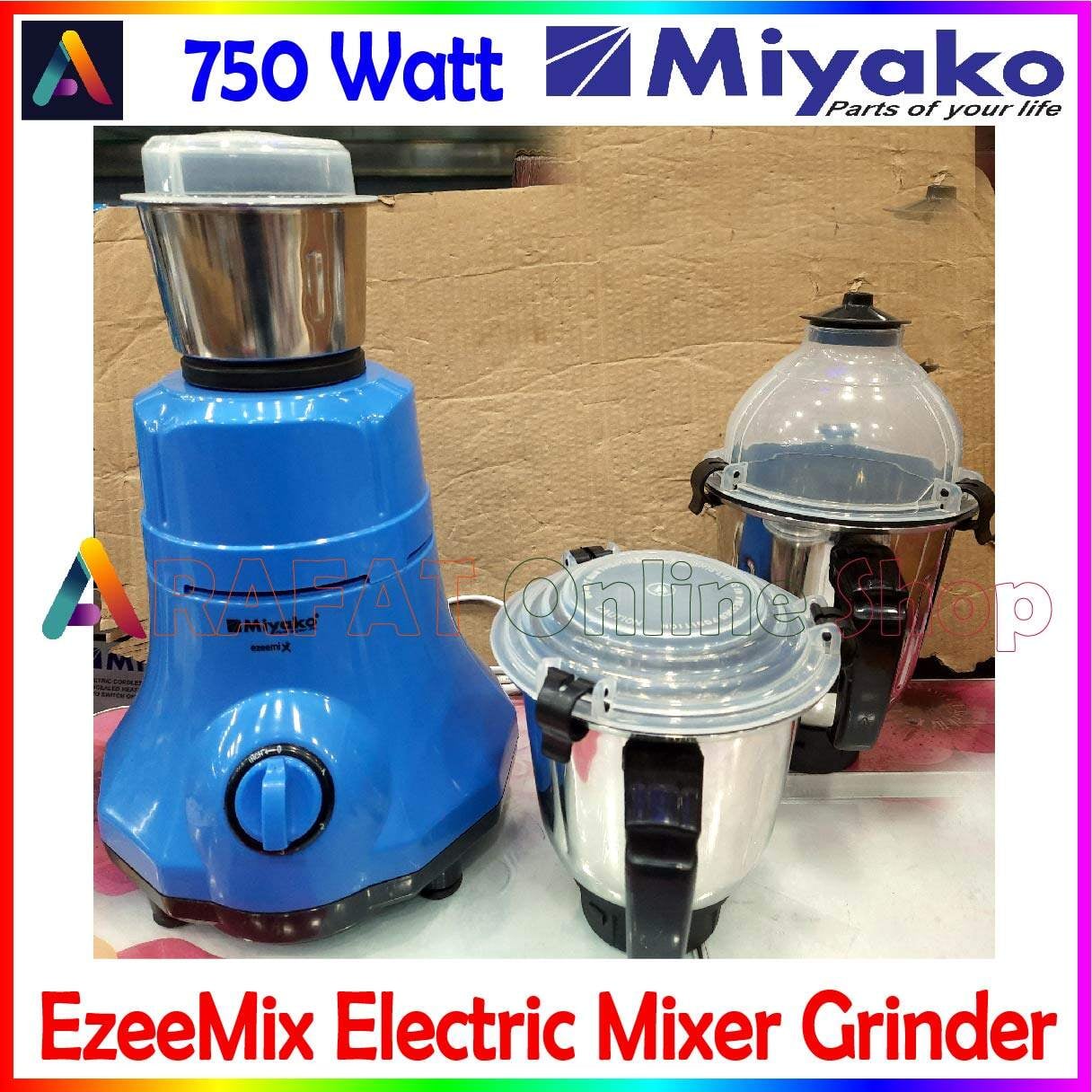 Picture of Miyako 3 IN 1 Blender & Mixer Grinder Ezeemix 750 Watt