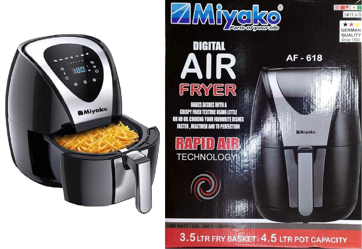 Picture of Miyako Digital Electric Air Fryer | Model : AF-618 | 3.5 Ltr Fry Basket | 4.5 Ltr Pot Capacity - Black