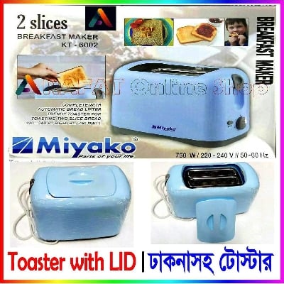 Picture of Miyako Automatic Bread Toaster with Lid | KT-6002 - Multicolor
