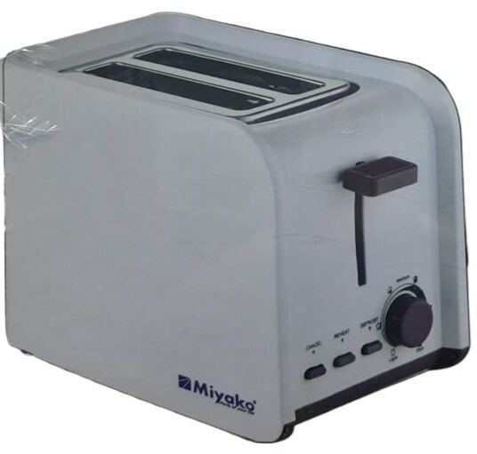 Picture of Miyako Automatic Bread Toaster with Lid | KT-2008 | 850 Watt Capacity - White